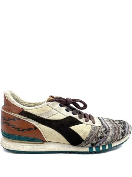Мужские низкие кроссовки Diadora Titan серо-коричневые