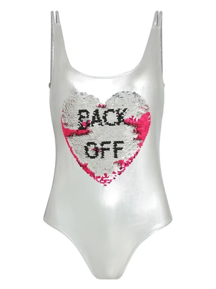 Женское боди Brigitte Back Off Carnaval/Festival, серебристое