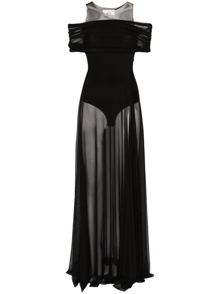 Женское платье Atu Body Couture макси из сетки, черное