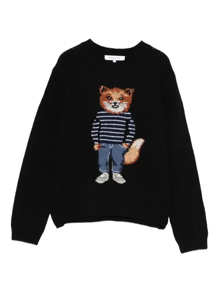 Женский свитер Maison Kitsuné с лисой, черный
