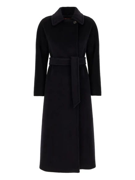 Женское однобортное пальто Max Mara Tenzone, темно-синее