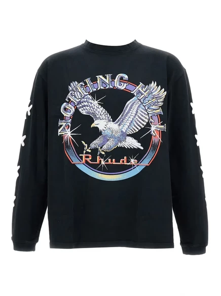 Толстовка в рубчик с принтом RHUDE eagle black