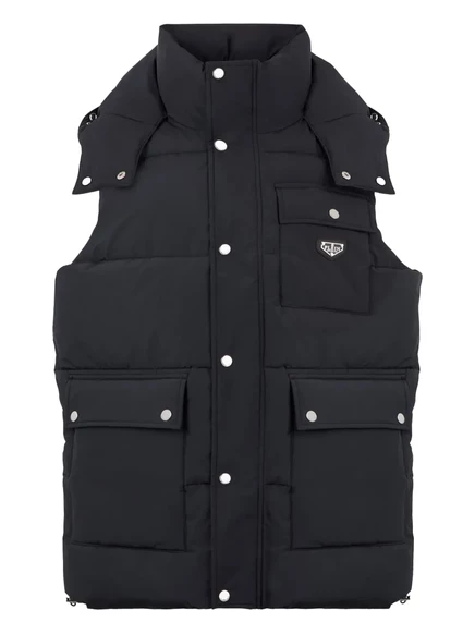 Мужской стеганый жилет Philipp Plein с капюшоном, черный
