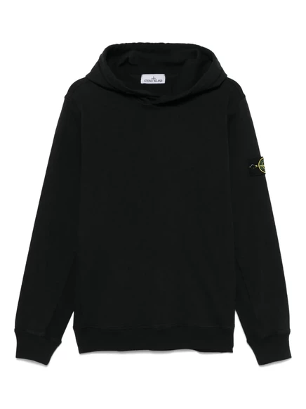 Мужское худи Stone Island с нашивкой Compass, черное