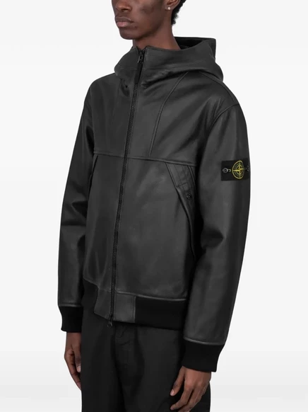 Мужской бомбер Stone Island logo-detail, черный