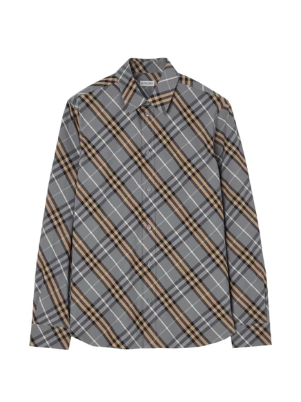 Хлопчатобумажная рубашка в клетку обычного покроя от Burberry
