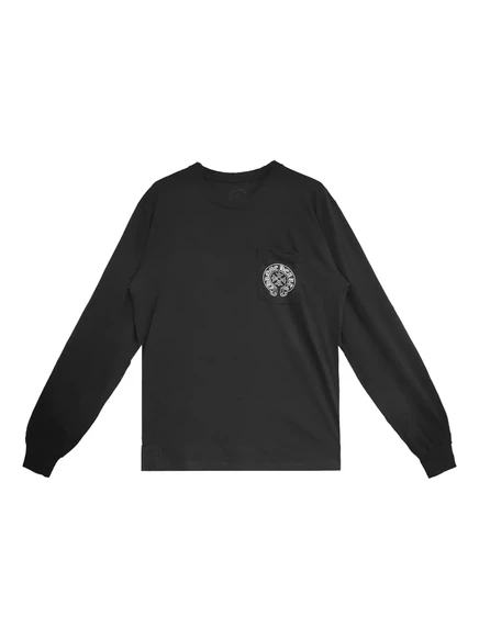 Мужской лонгслив Chrome Hearts Las Vegas с принтом, черный