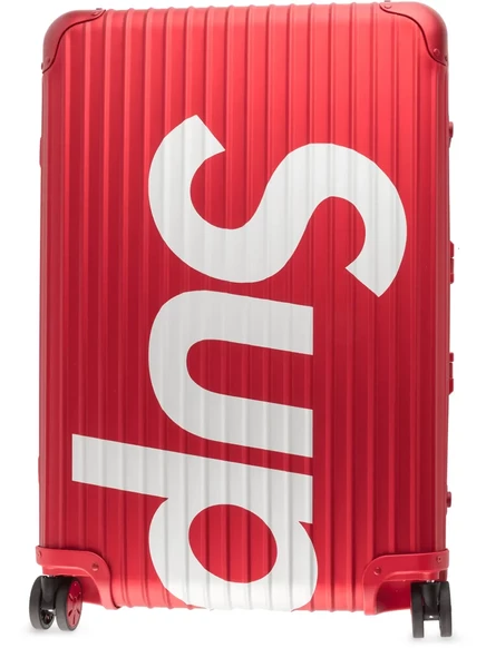 Унисекс чемодан Supreme x Rimowa Topas Multiwheel 82 л из алюминия, красный