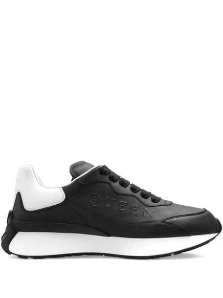 Кожаные кроссовки с логотипом Alexander McQueen black