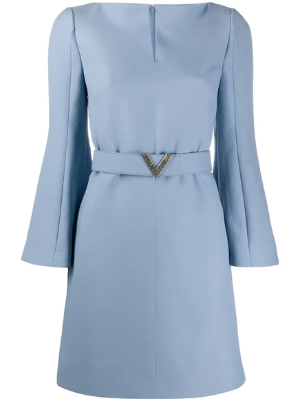 Женское платье Valentino Garavani V с поясом, голубое