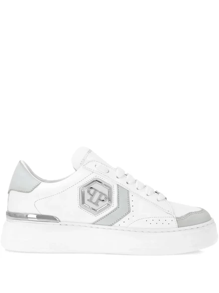 Унисекс кроссовки Philipp Plein с шестиугольным логотипом, белые