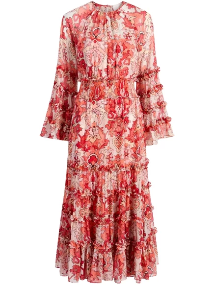 Женское платье Cinq a Sept Damask миди, красное