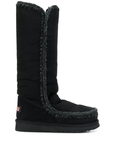Женские сапоги Mou FW101002ABKBK из овчины, черные