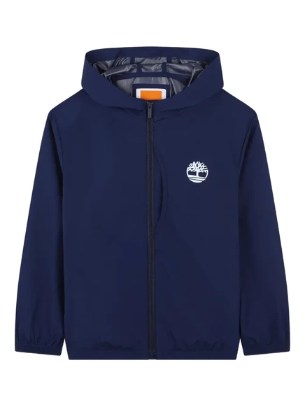 Детская ветровка Timberland Kids с капюшоном, синяя
