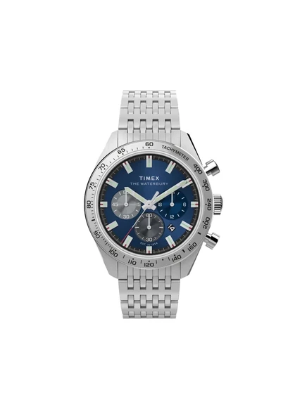 Мужские часы Timex Waterbury 41 мм, сталь, синий