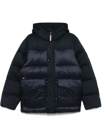 Мужской пуховик Tommy Hilfiger с капюшоном, темно-синий