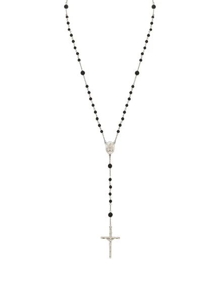 Мужское ожерелье Dolce & Gabbana Rosary с камнями, черное