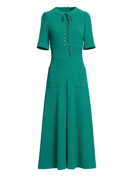 Миди-платье Elie Saab Cady на шнуровке green