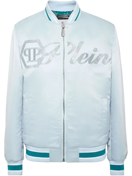 Атласная куртка-бомбер Philipp Plein blue