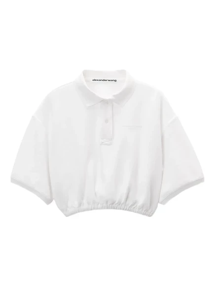 Женское укороченное поло Alexander Wang, белое
