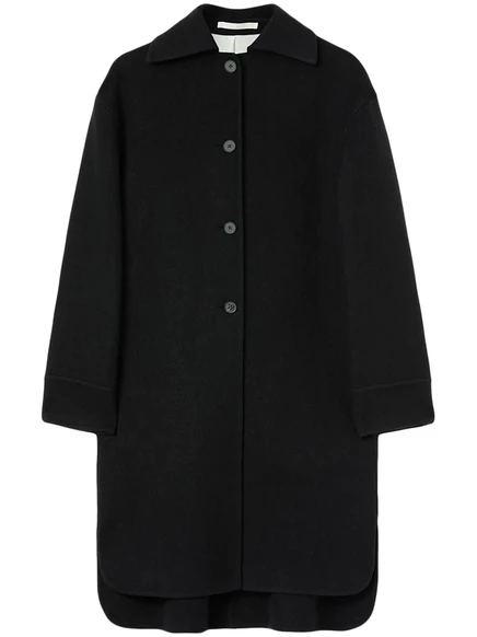 Женское однобортное пальто Jil Sander из шерсти, черное