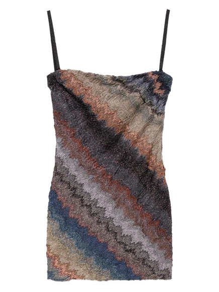 Мини-платье без бретелек Missoni zigzag brown