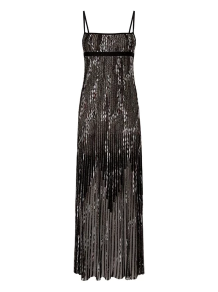 Женское платье Missoni макси с металлизированной нитью, черное