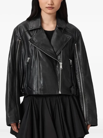 Женская кожаная куртка AllSaints Masone, черная