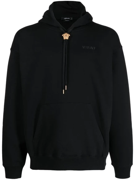 Хлопковая толстовка с капюшоном Versace La Medusa black