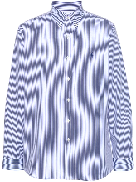 Мужская рубашка Polo Ralph Lauren с логотипом Pony, голубая