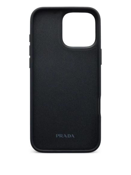 Кожаный чехол для iPhone 16 Pro Max от Prada black