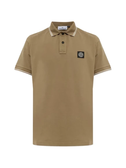 Мужское поло Stone Island 2200010 из хлопка, коричневое