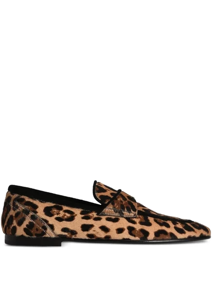 Мужские лоферы Dolce & Gabbana леопардовые, коричневые