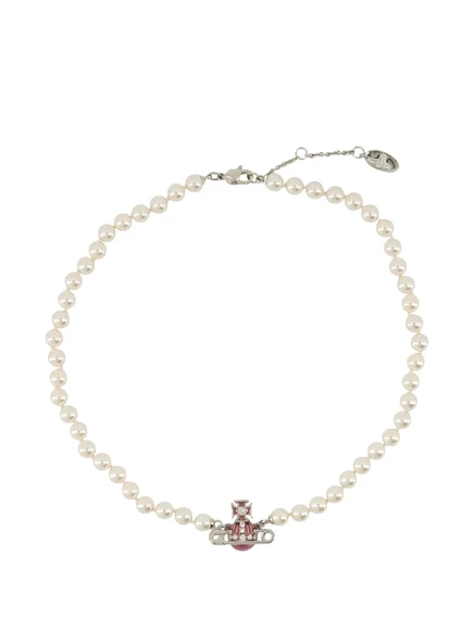 Женское ожерелье Vivienne Westwood Kitty с жемчугом, серебристое