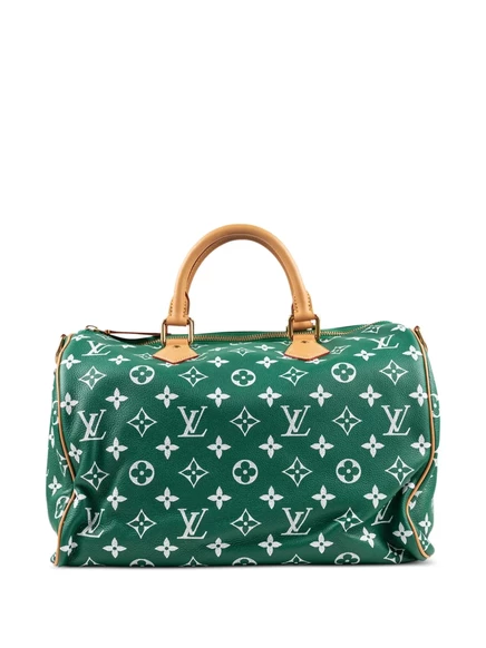 Мужская сумка Louis Vuitton Pre-Owned Speedy Bandoulière 40, зеленая