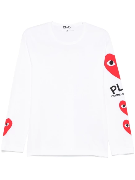Унисекс-футболка Comme des Garçons Play с сердцем, белая