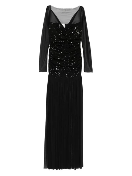 Сетчатое макси-платье Atu Body Couture, украшенное блестками black