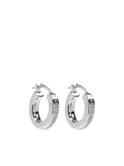 Серьги-кольца Versace Greca, серебристые