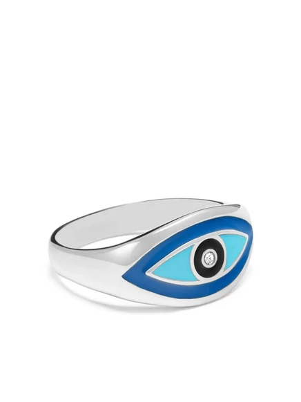 Мужское кольцо Nialaya Jewelry Evil Eye, серебристое