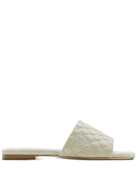 Босоножки на плоской подошве из стеганой кожи Burberry white