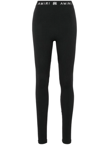 Женские леггинсы AMIRI с логотипом на талии, черные