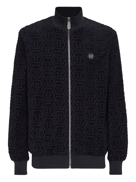 Мужской бомбер Philipp Plein с логотипом Hexagon, синий