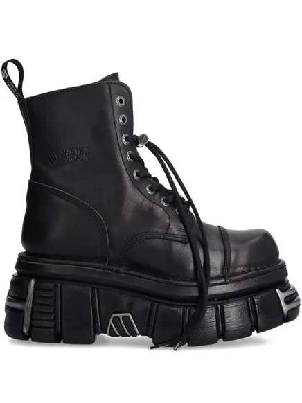 Ботинки на платформе NEW ROCK Metallic M-NEWMILI083-S37 на шнуровке black