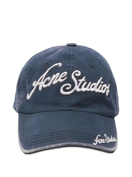 Унисекс кепка Acne Studios с вышитым логотипом, темно-синяя