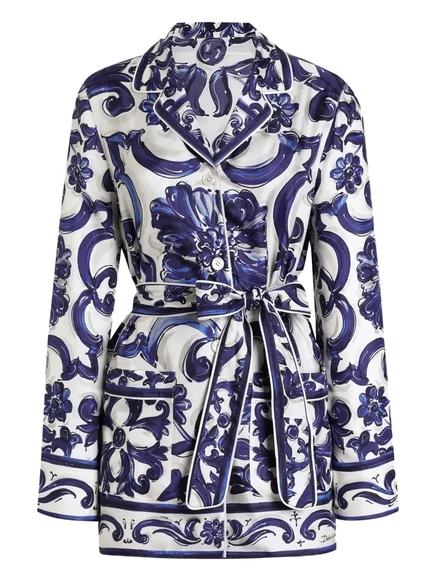 Женская рубашка Dolce & Gabbana Majolica, голубая