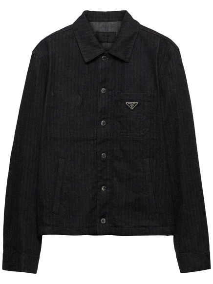 Джинсовая куртка Prada с шевроном black