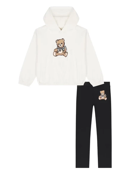 Спортивный костюм с принтом плюшевого мишки Moschino Kids white