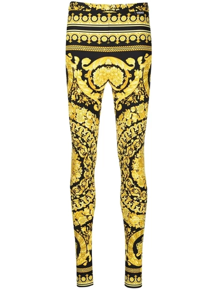 Женские леггинсы Versace с принтом Barocco, желтые
