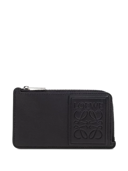 Мужской кошелек Loewe на молнии тиснёный логотип, черный