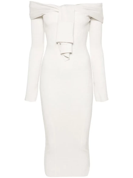 Женское платье-миди Jacquemus La robe Doble шерстяное, бежевое